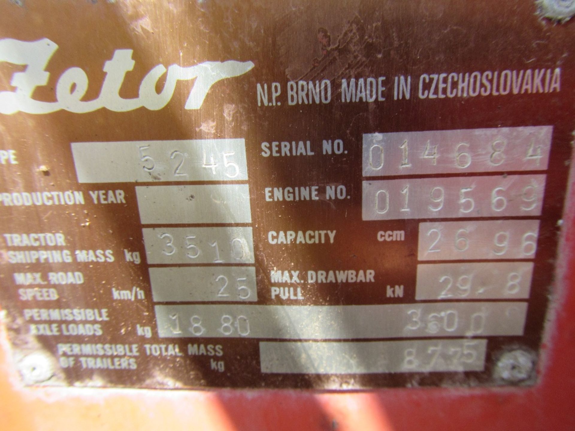 Zetor 5245 4wd Tractor No V5 - Image 17 of 17