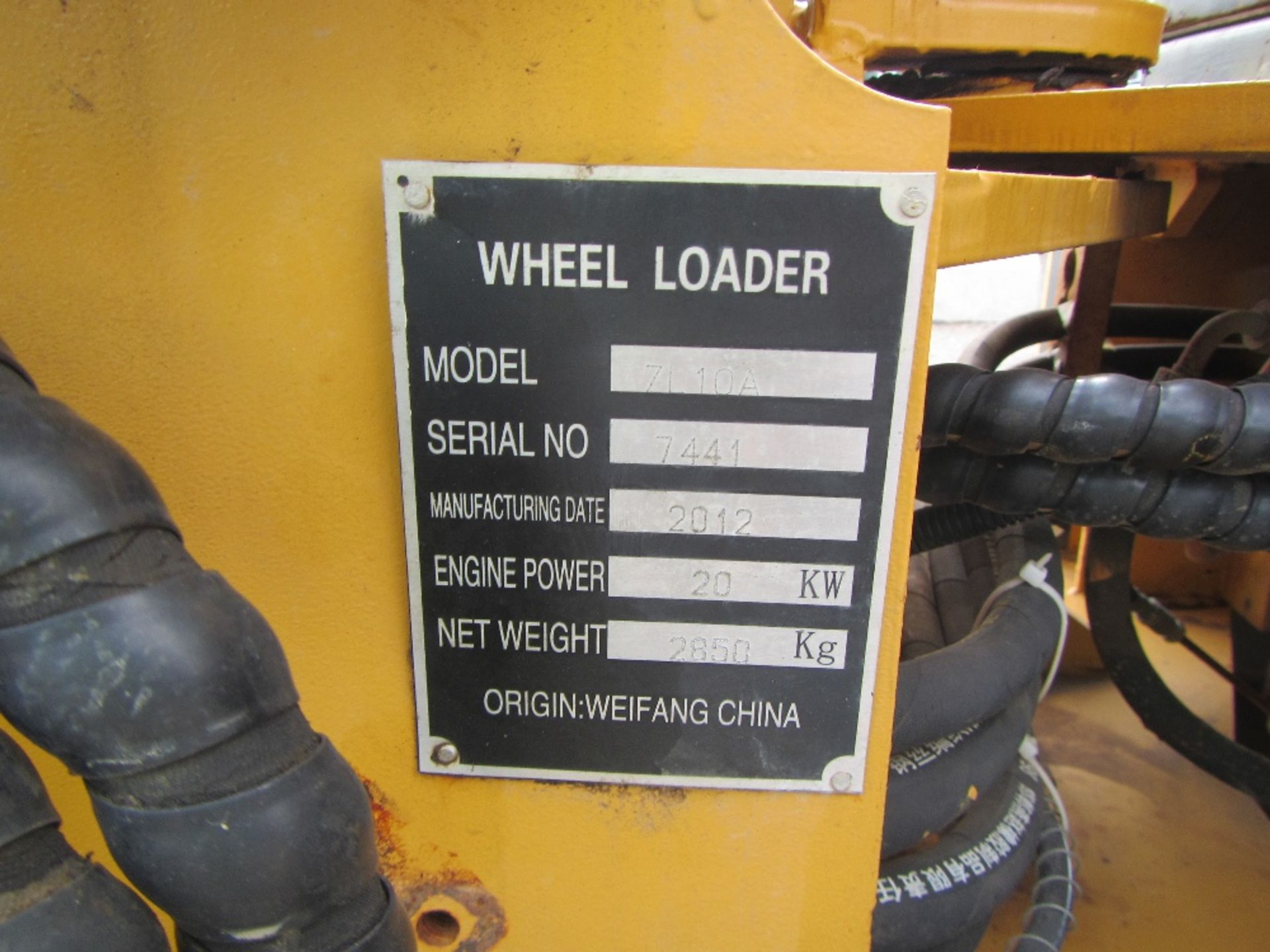 2012 Hytec ZL10A Wheel Loader c/w bucket Hours: 177 - Image 9 of 13