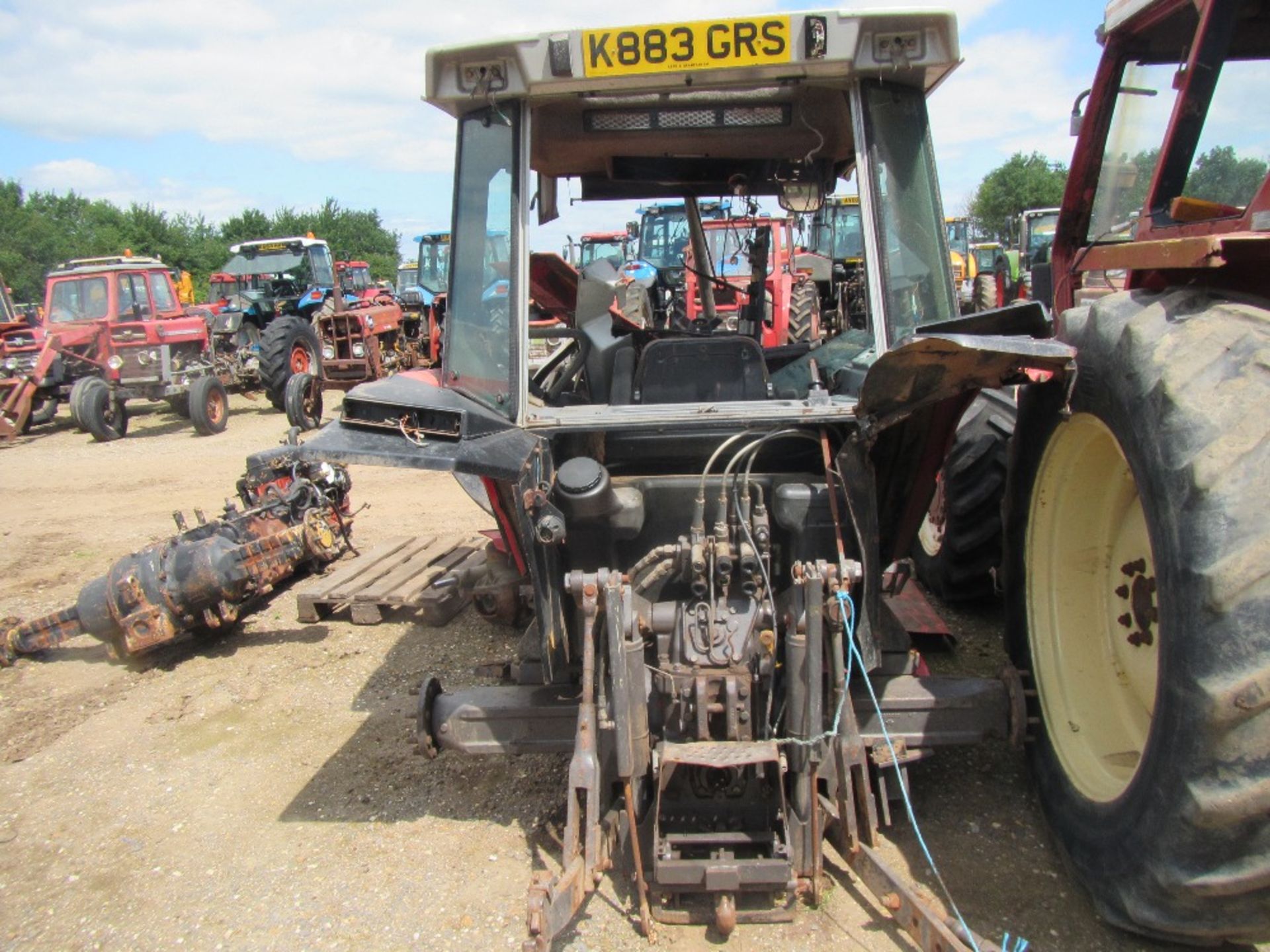 1994 Massey Ferguson 3085 Dynashift 4wd Skid Unit front axle damage - Bild 3 aus 3