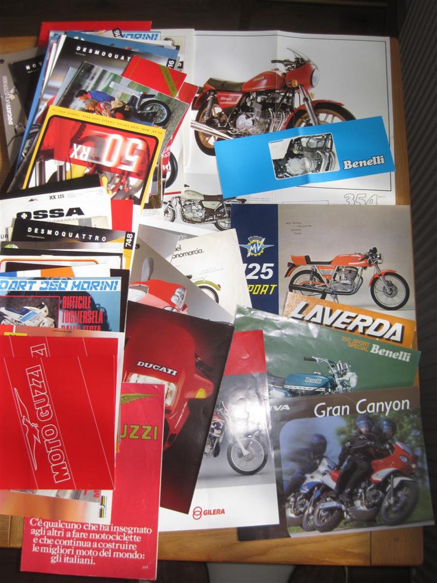 Ducati, Moto Guzzi, Benelli, Laverda etc, a large qty of brochures, flyers etc 1970s onwards, over