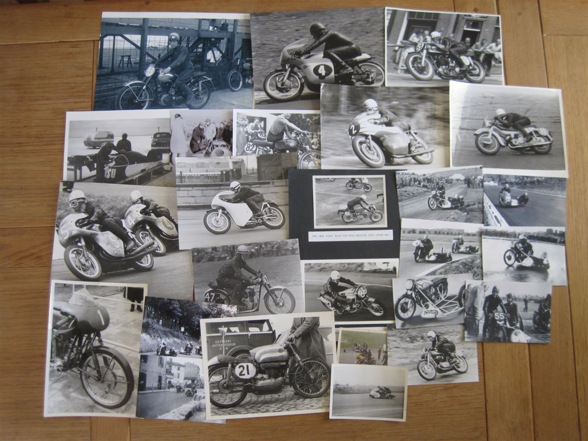 Motorcycle racing photos from the open face helmet era, contemporary and copy images, press photos