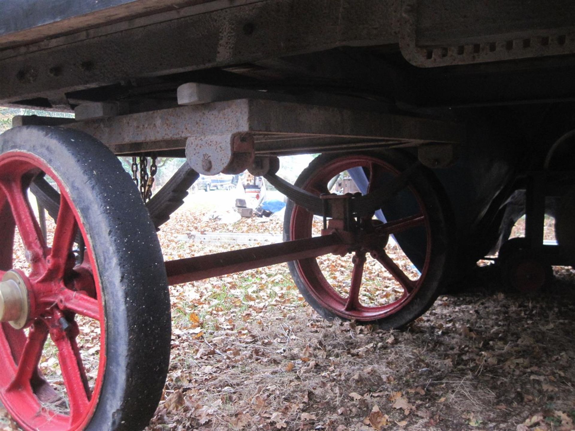 Foden 4 wheel trailer, fully sprung on cast wheels with solid rubber tyres, the restored drop-side - Image 4 of 4