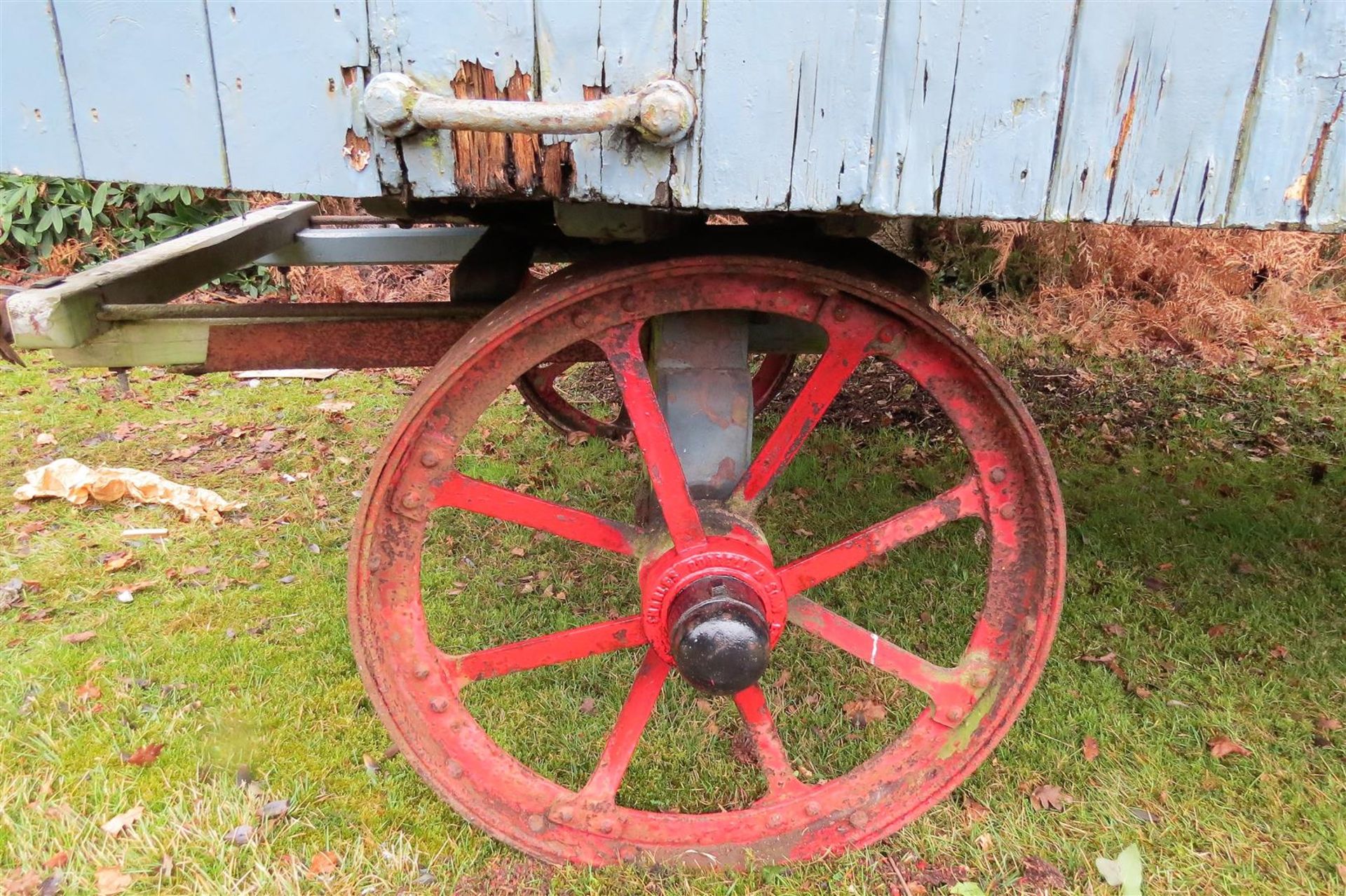 Burrell, an extremely rare c1914 traction engine living van on named steel wheels with un-sprung - Image 11 of 12