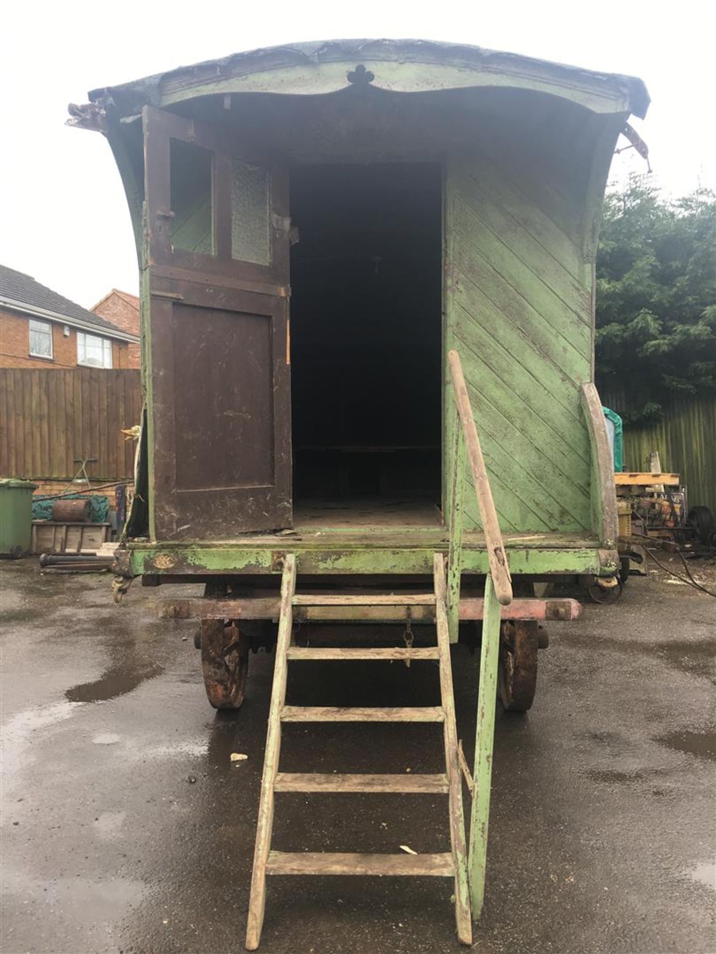 A steam engine road van stated to have been made and used by Sturgeon Bros who were thrashing - Image 4 of 7