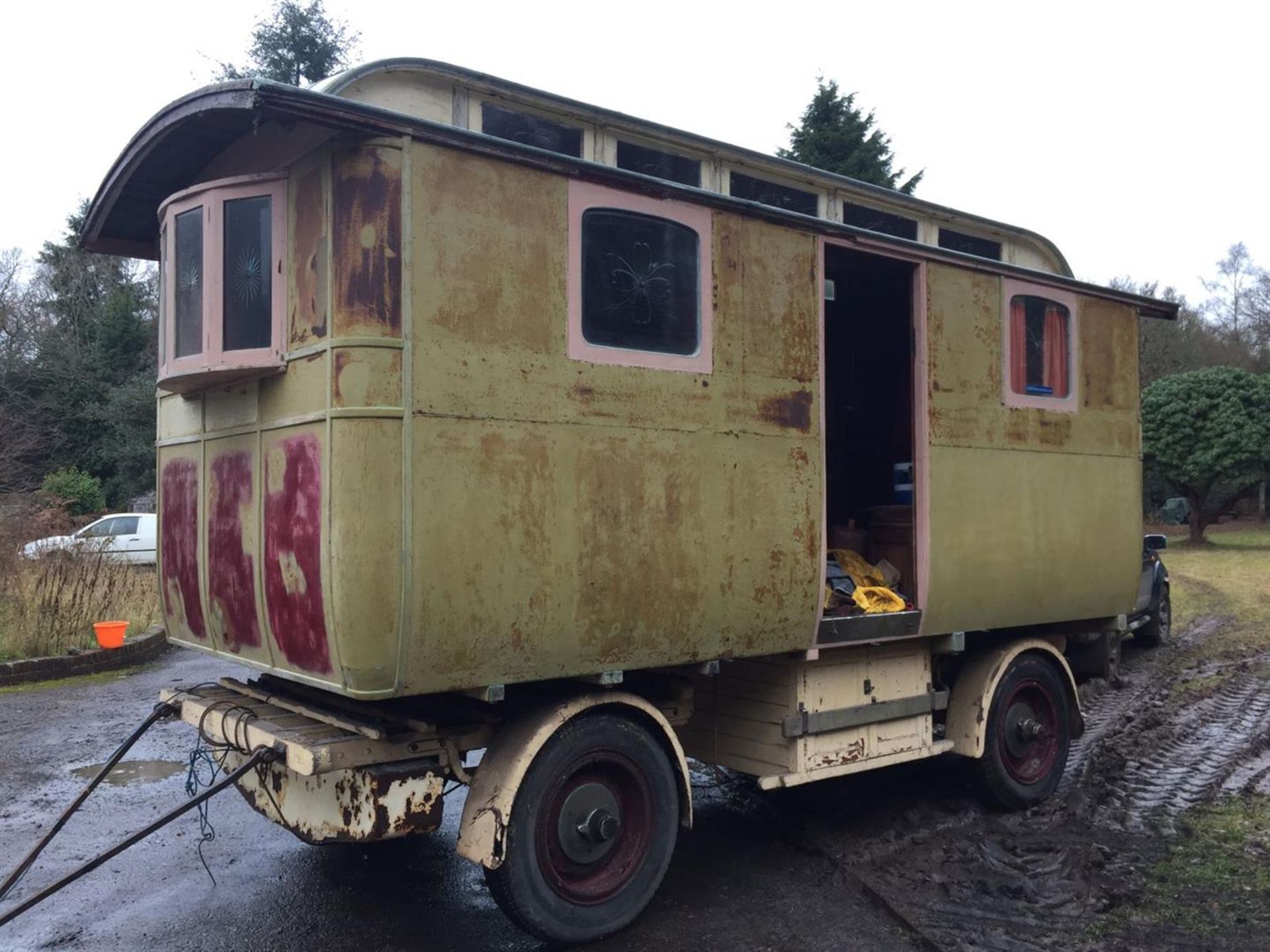 Aluminium clad timber frame living wagon understood to have been built in 1934 by Thomas's of