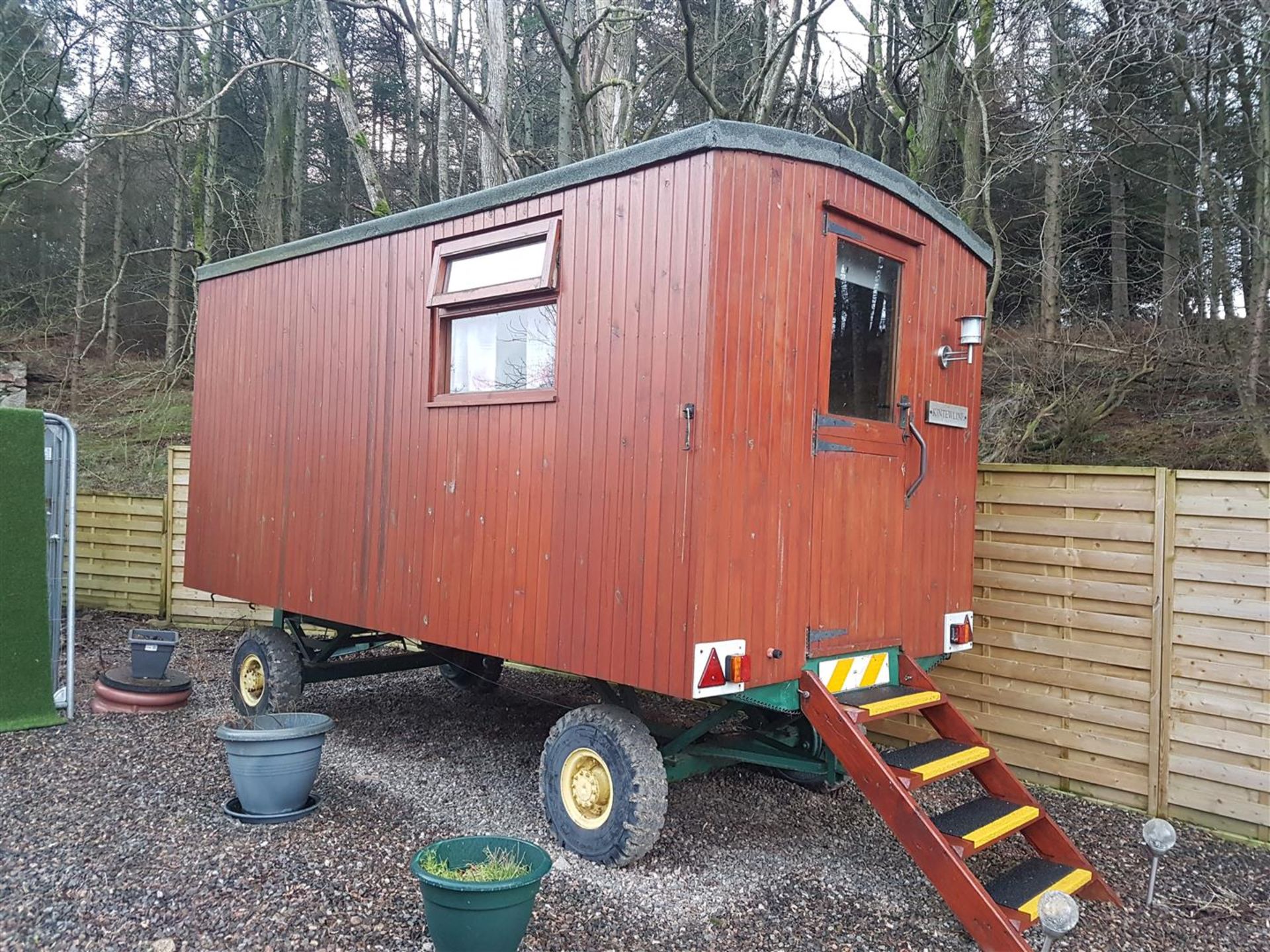 Replica Roadmans wagon built by retired joiner, fitted with road lights and brakes, 4 berth and on