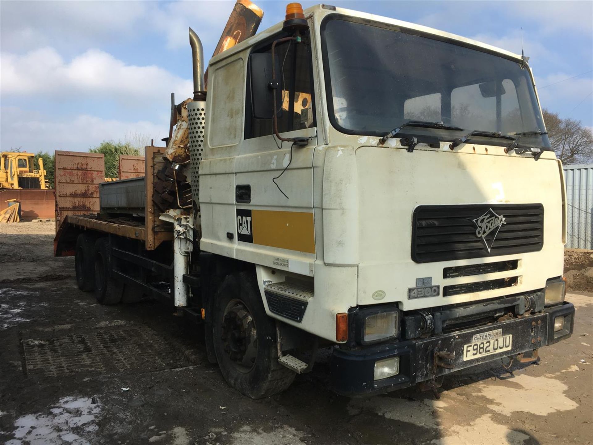 1988 Foden S106 6x4 flat bed crane lorry Reg. No. F982 OJU Serial No. 401523 With beavertail and