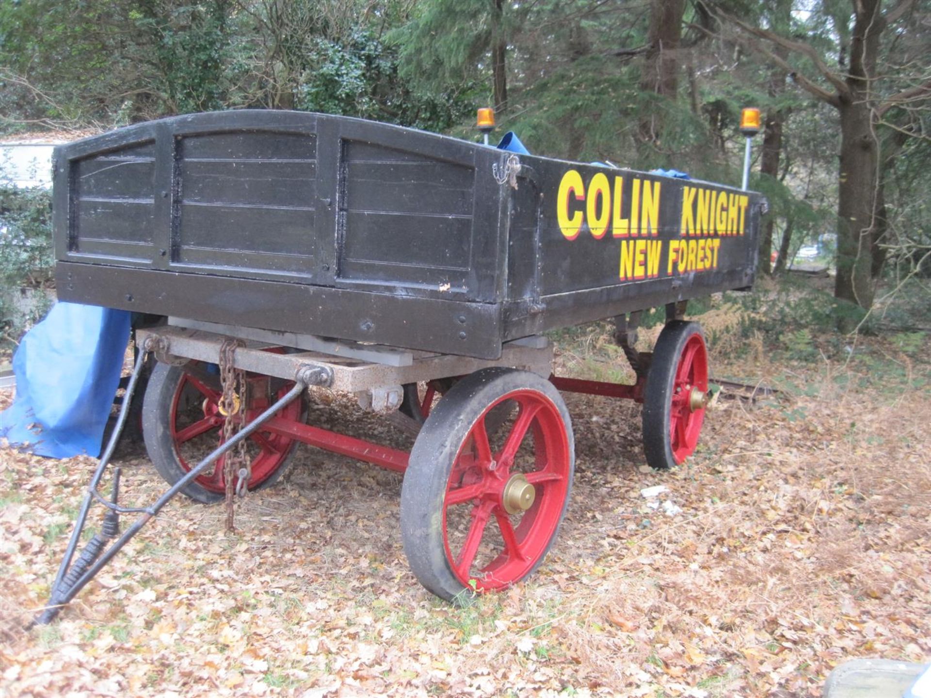 Foden 4 wheel trailer, fully sprung on cast wheels with solid rubber tyres, the restored drop-side - Image 2 of 4