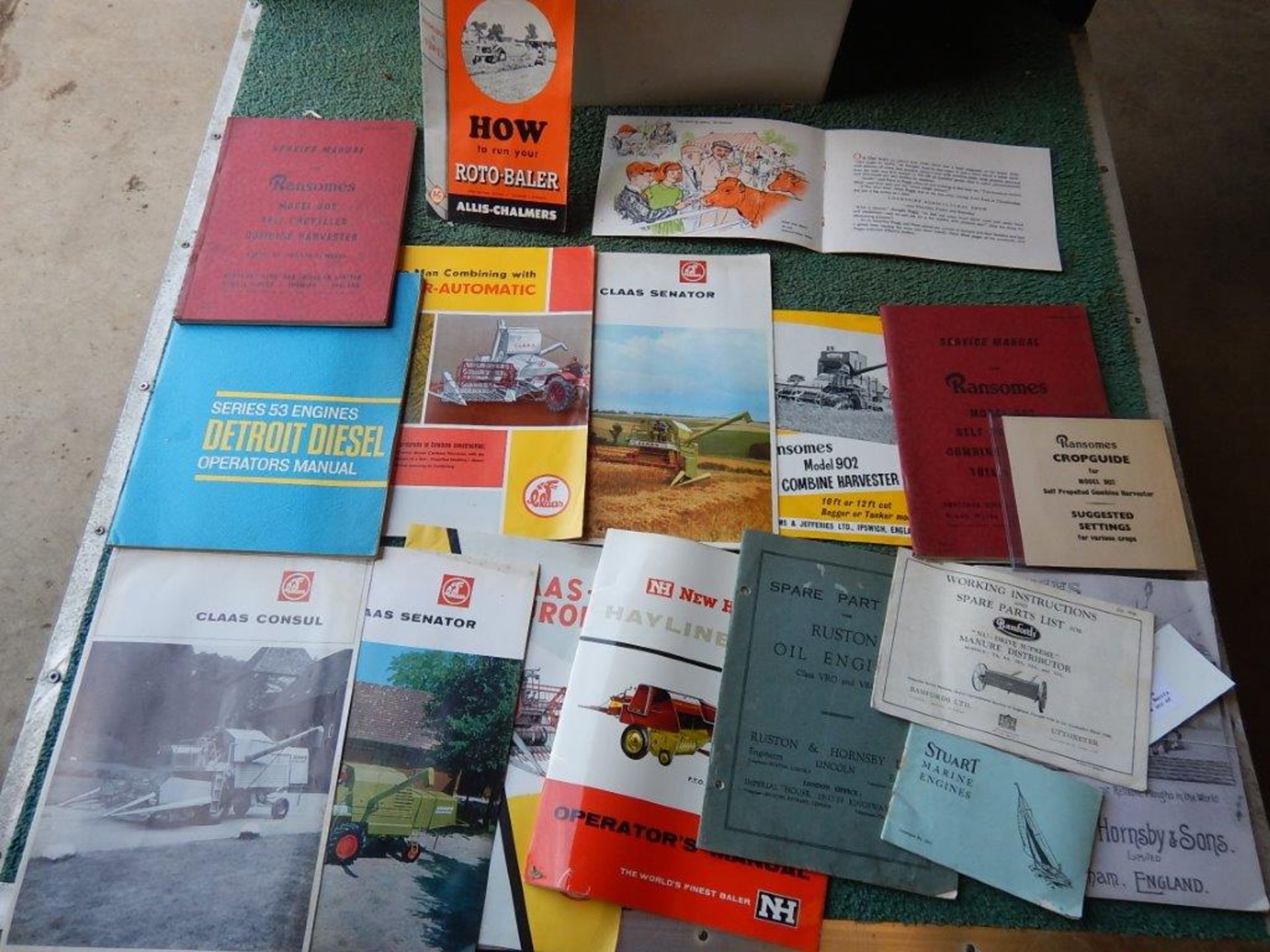 Lister, Claas, New Holland, Massey Harris, Hornsby etc, a qty of leaflets