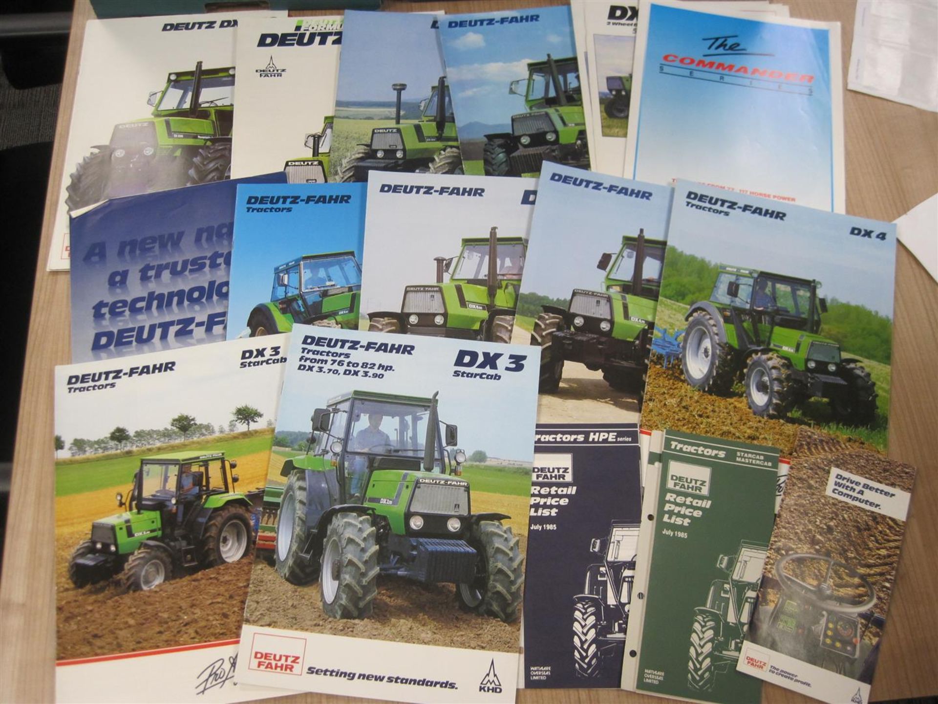 Deutz-Fahr tractor brochures and price lists. 1980s