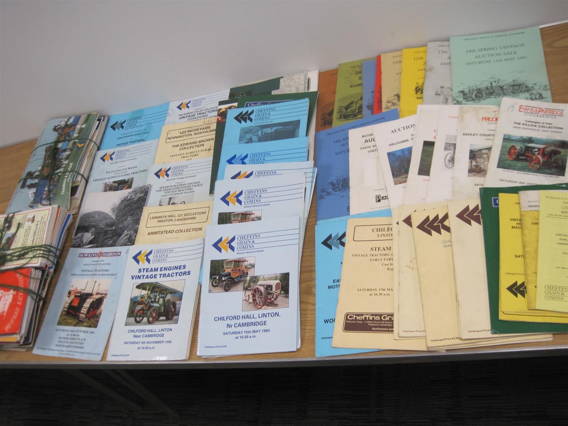 A large qty of rally programmes and 1970s-80s auction catalogues by Cheffins, Pearsons etc, some