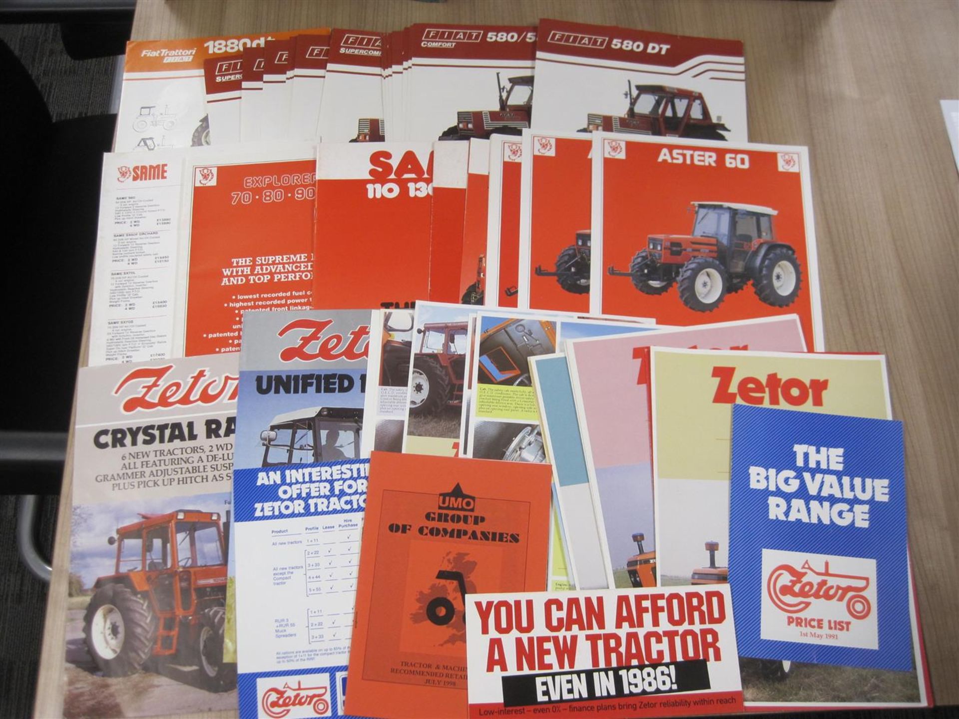 Fiat, Same, Zetor tractor brochures/flyers etc