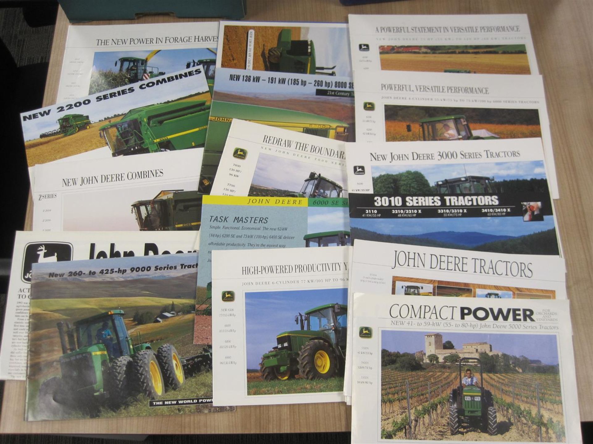 John Deere tractor, combine etc sales brochures, 1990s (20)