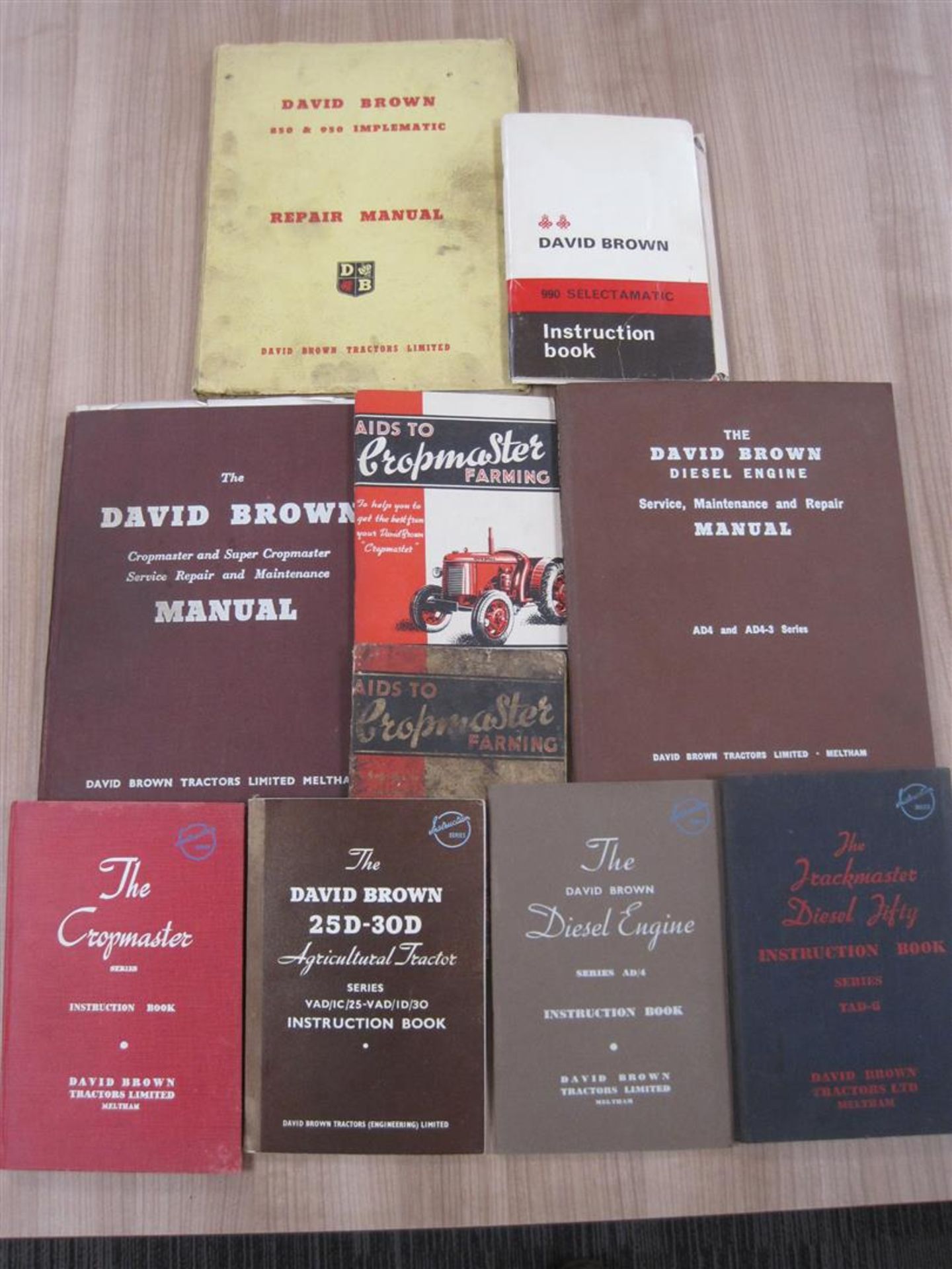 David Brown Instruction Books and manuals; 25/30D, Cropmaster, TAD-6, 850/950 Implematic, 990