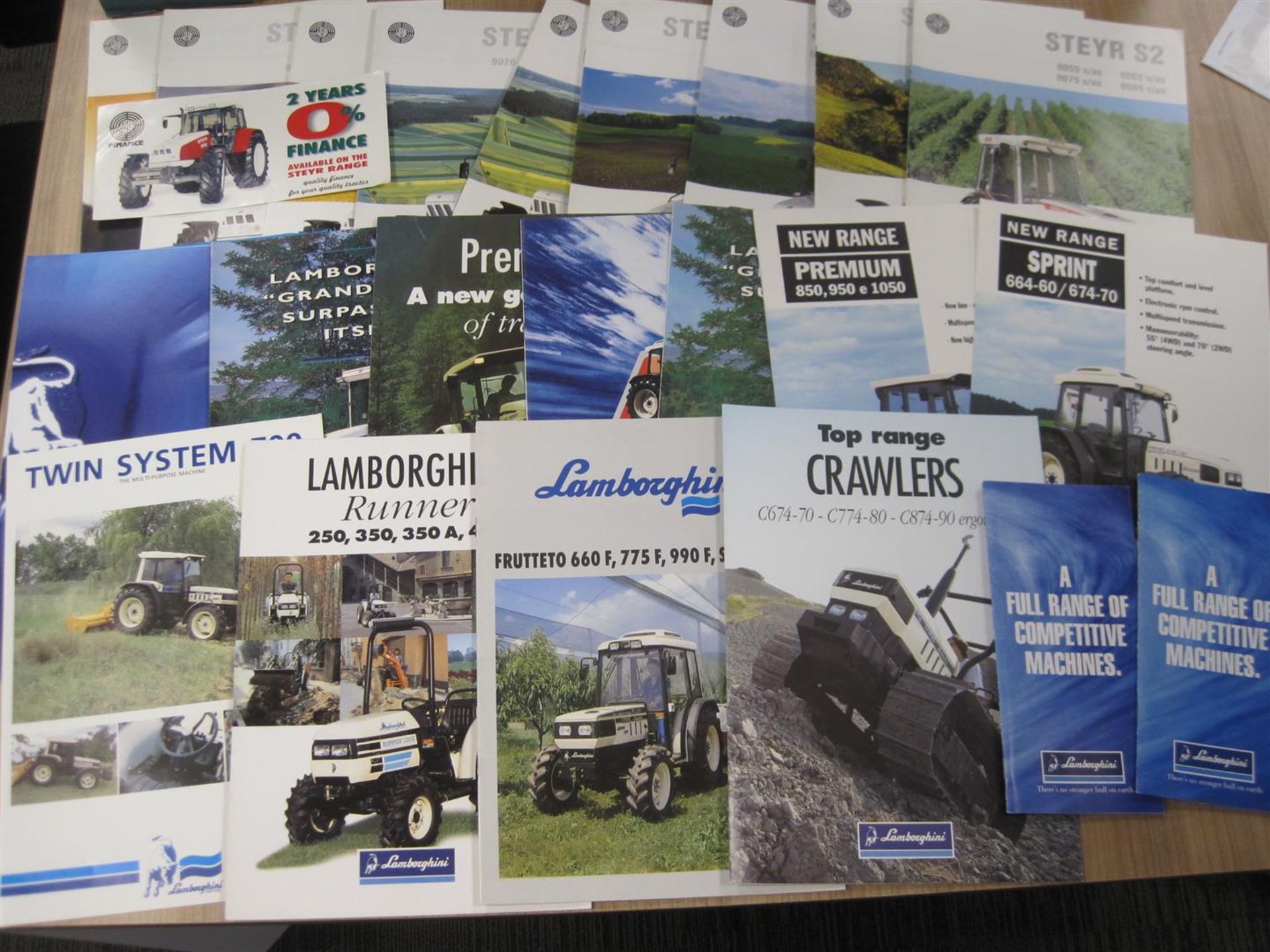 Steyr and Lamborghini tractor/crawler brochures etc (24)