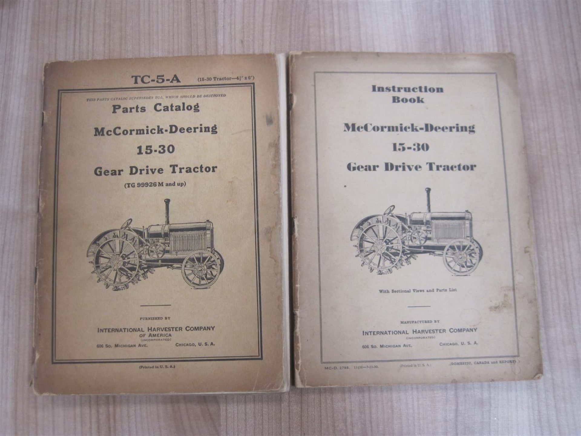 McCormick-Deering 15-30 gear drive tractor instruction book and parts catalogue (2)