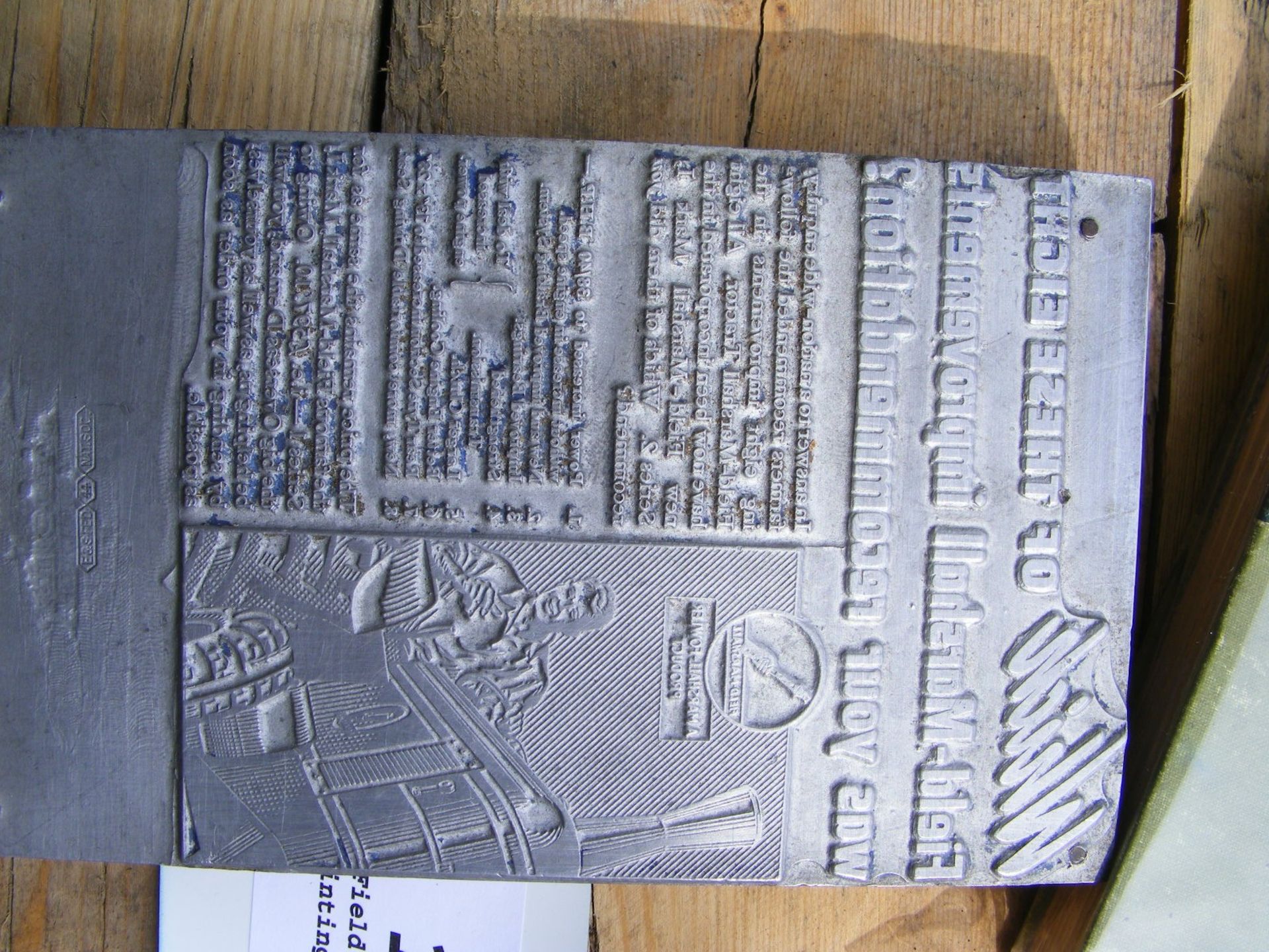 A Field Marshall printing block