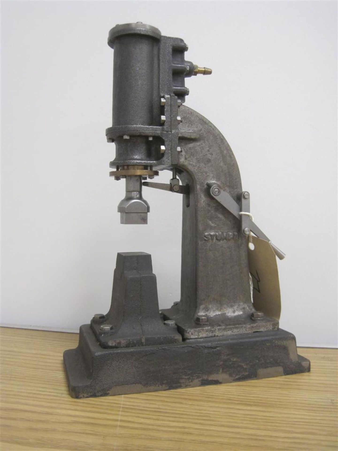 Stuart steam hammer in unpainted condition and complete with drawings, 10.5ins tall