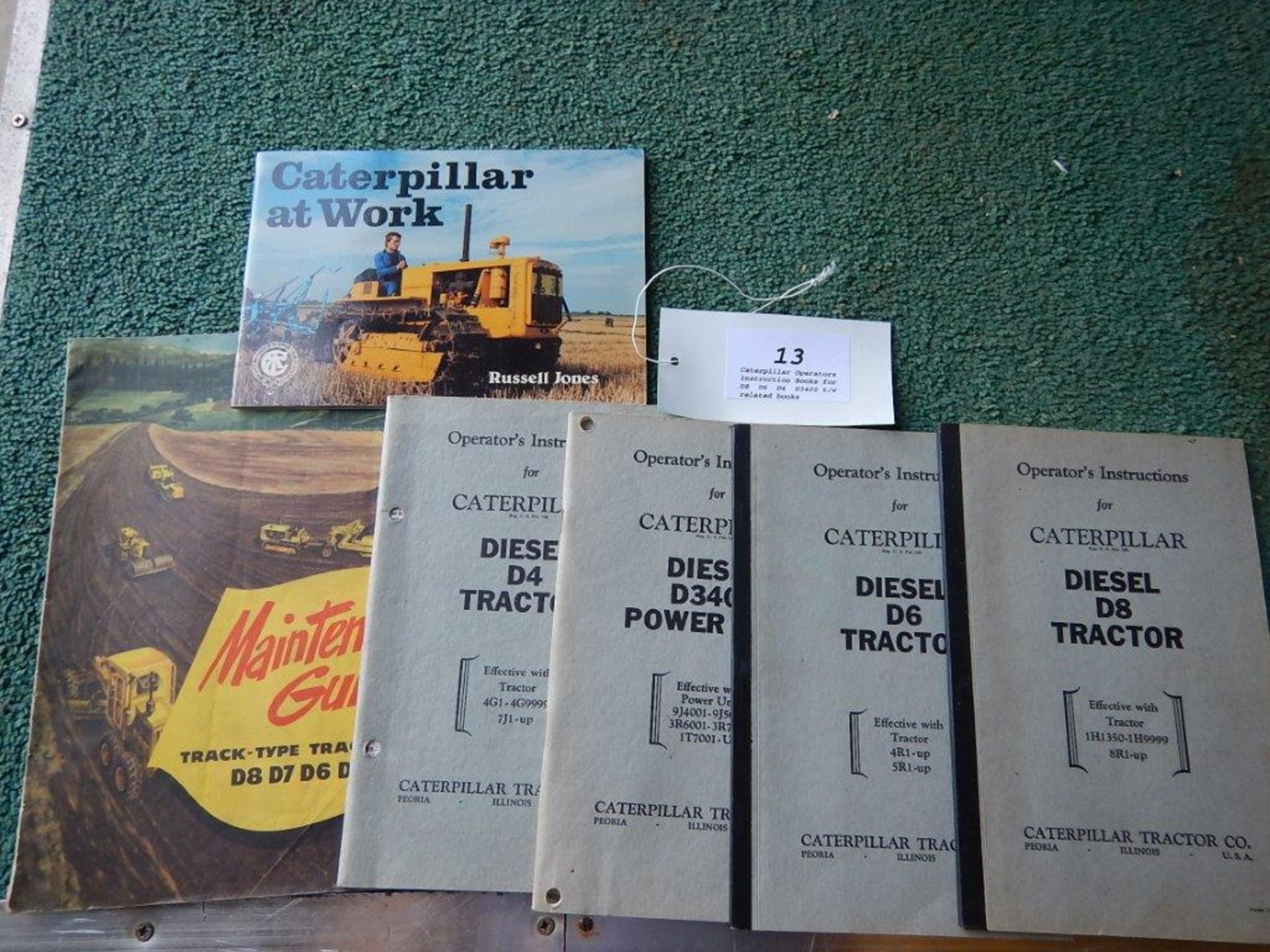 Caterpillar Operators Instruction Books for D8, D6, D4, D3400 t/w related books