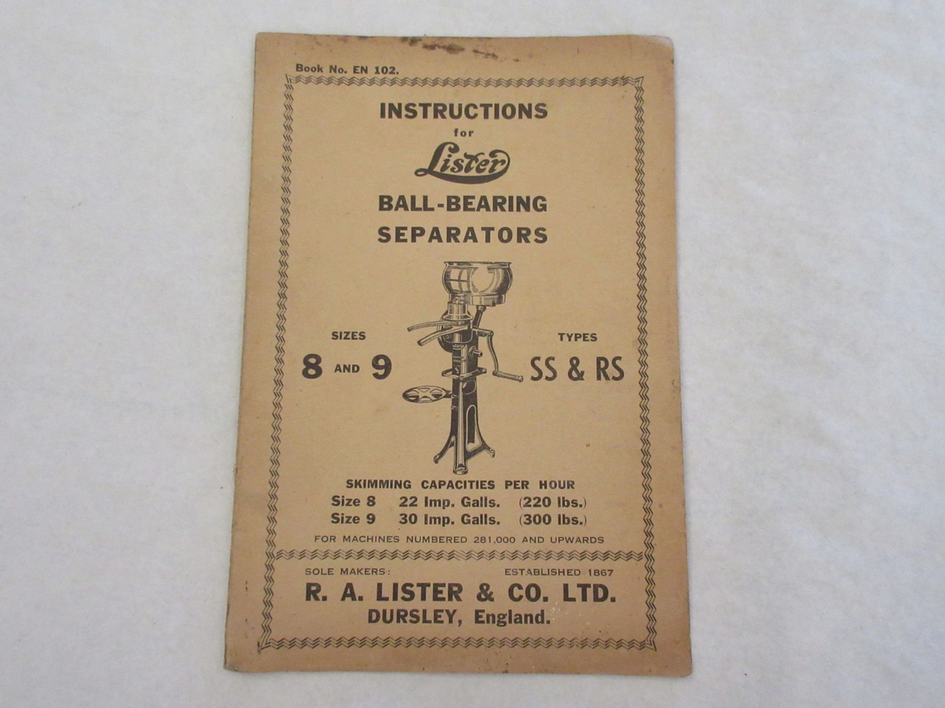 Lister cream separator manual