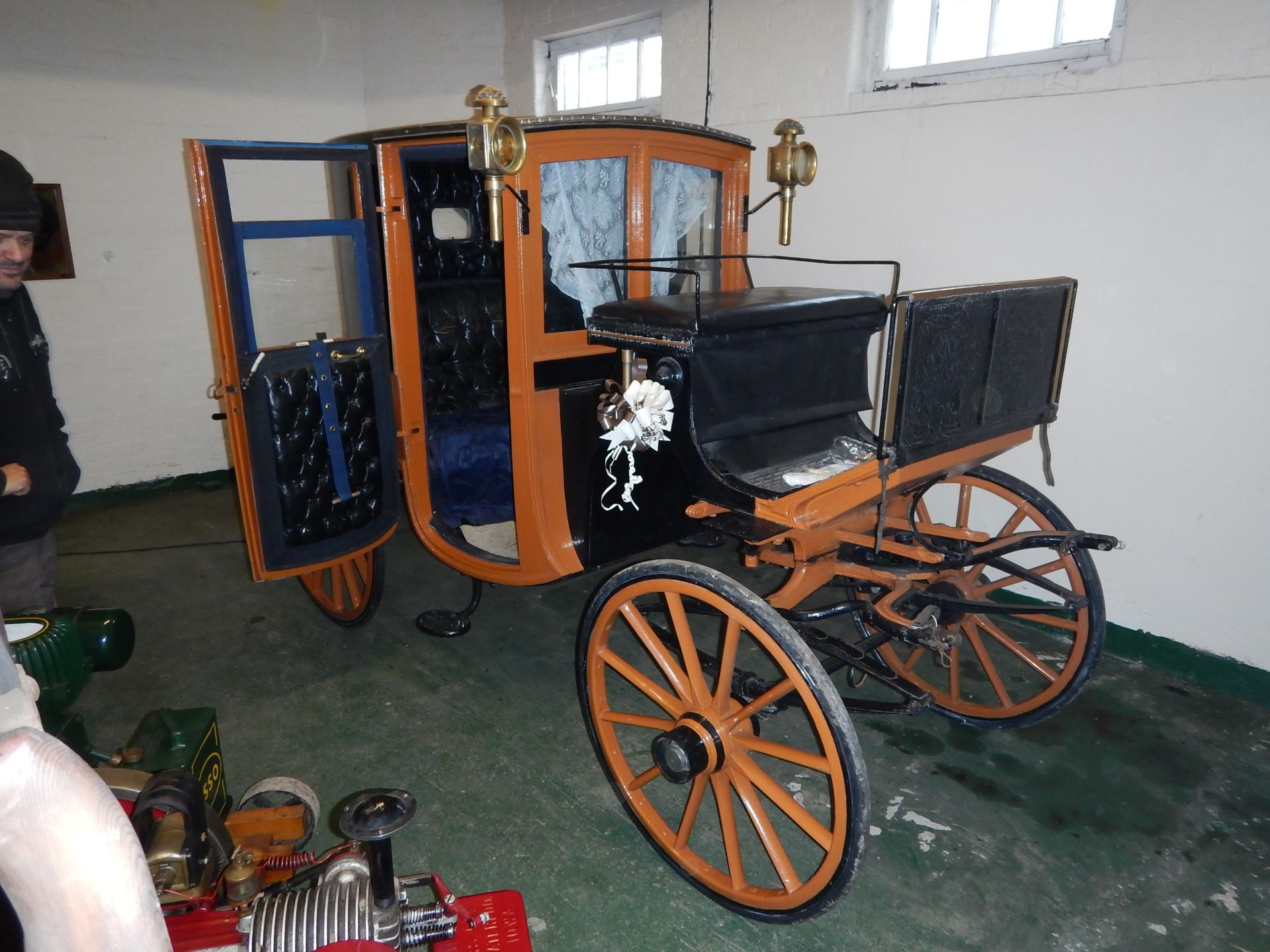 Broughton two seat enclosed horse drawn carriage understood to have formerly been the property of