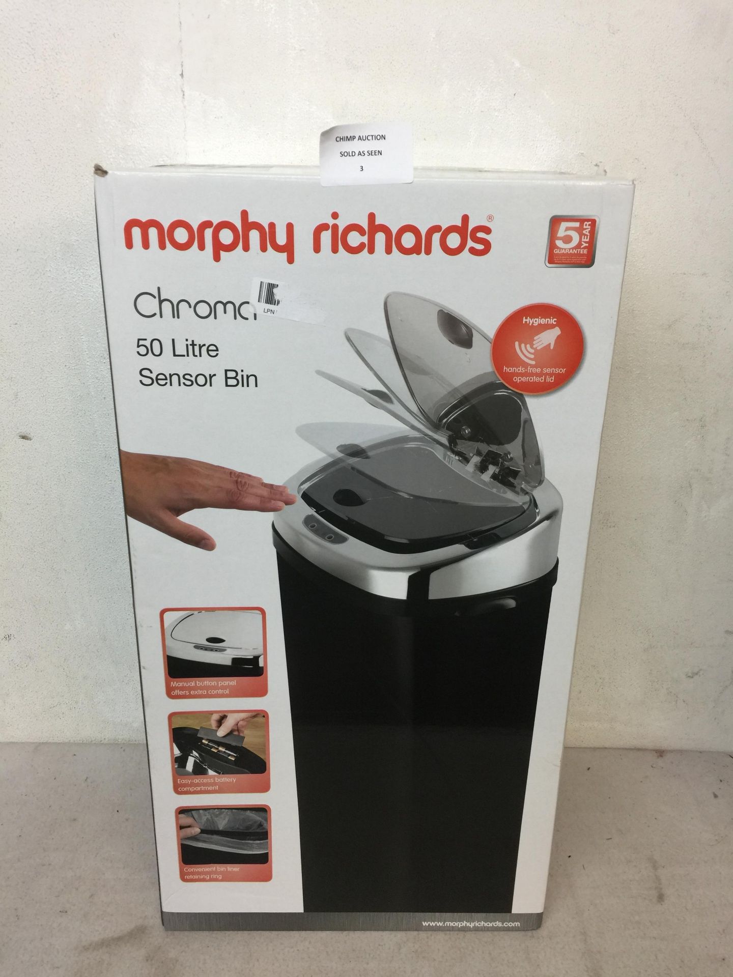 MORPHY RICHARDS CHROMA 50L SENSOR BIN