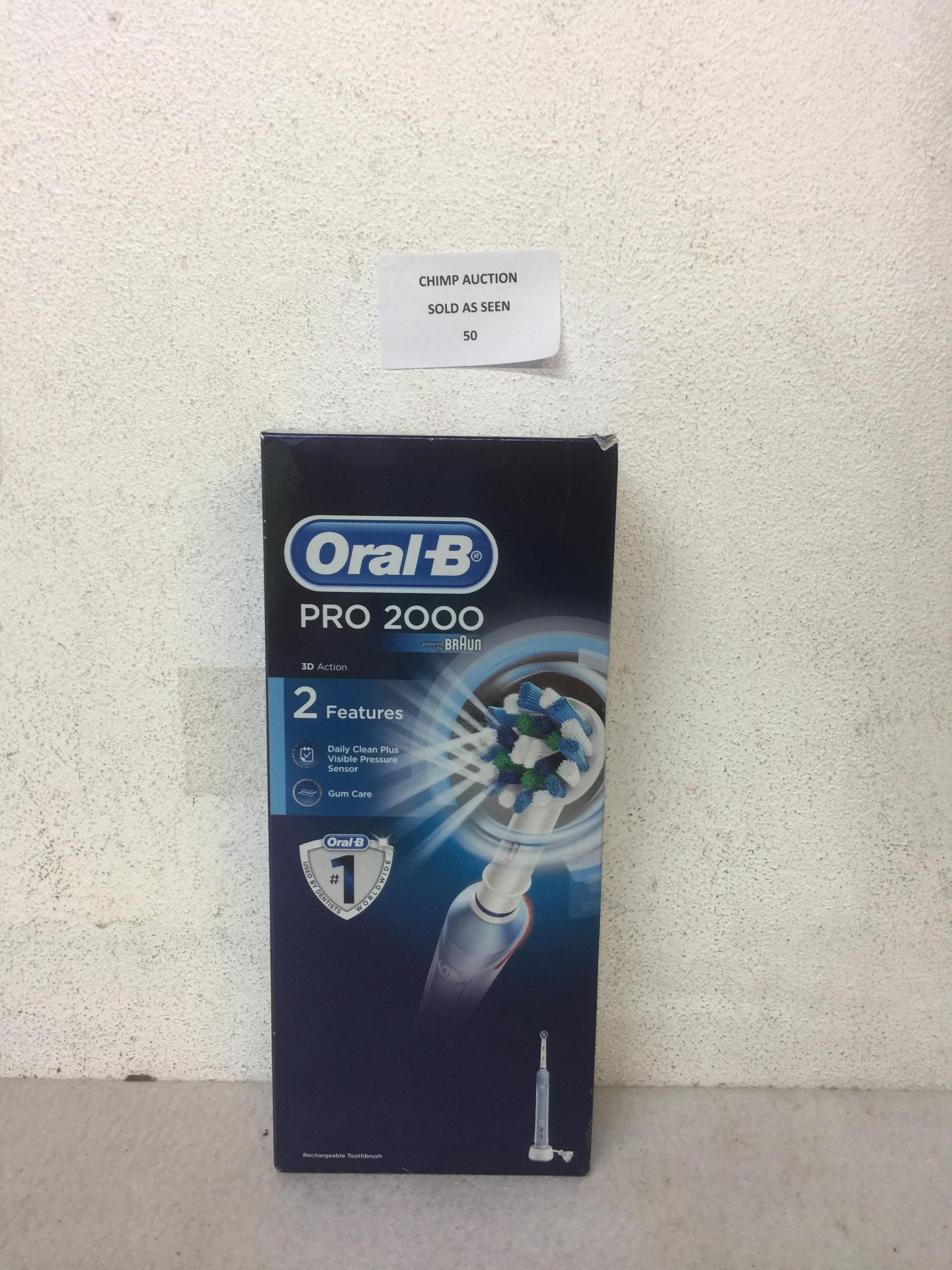 Oral-B Pro 2000 CrossAction Electric Rechargeable Toothbrush Powered by Braun