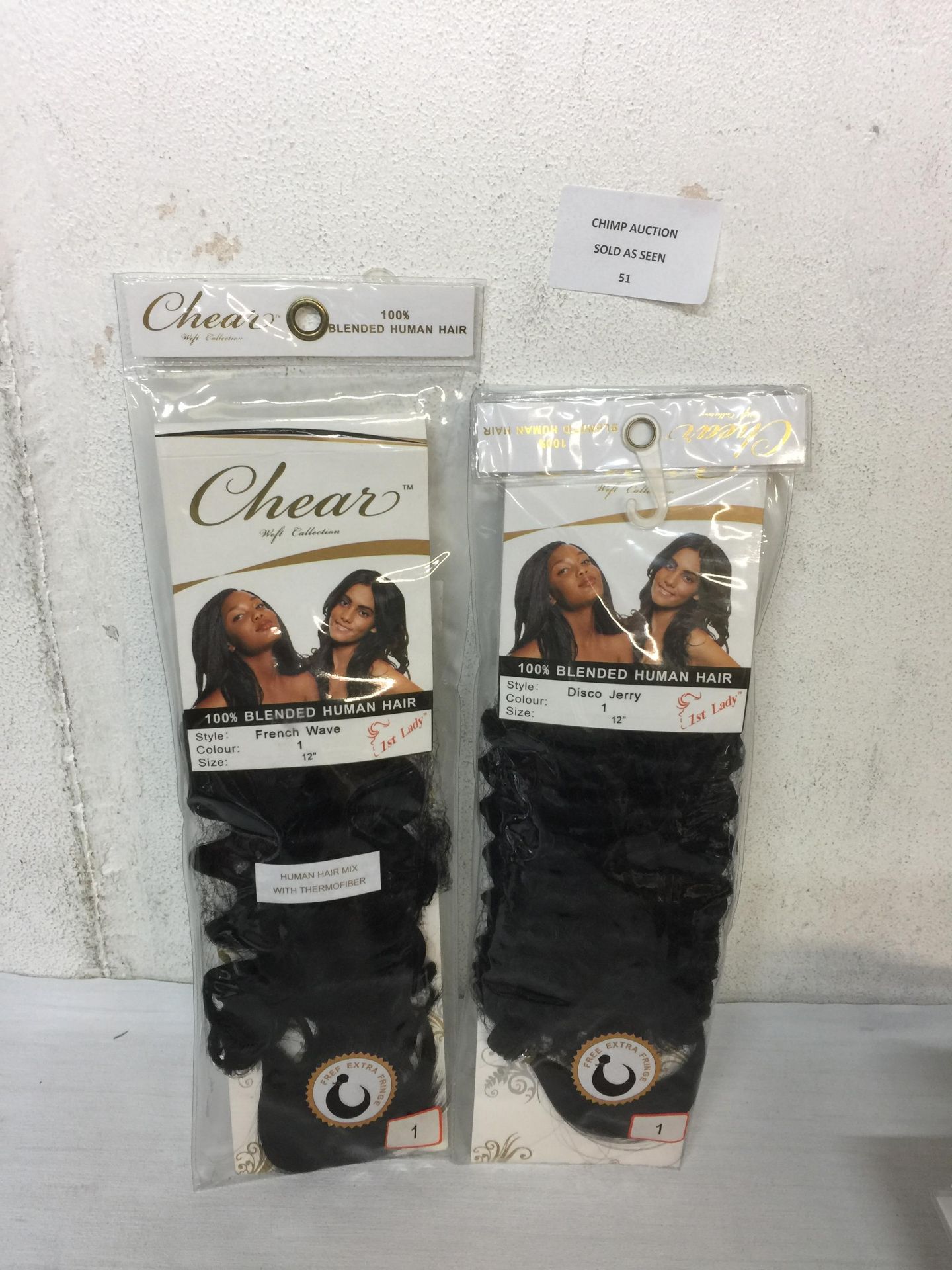 2X BRAND NEW Chear Disco Jerry Weft Human Hair Extension