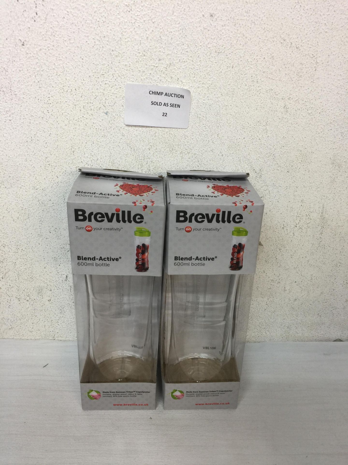 2X BRAND NEW BREVILLE BLEND-ACTIVE 600ML BOTTLES