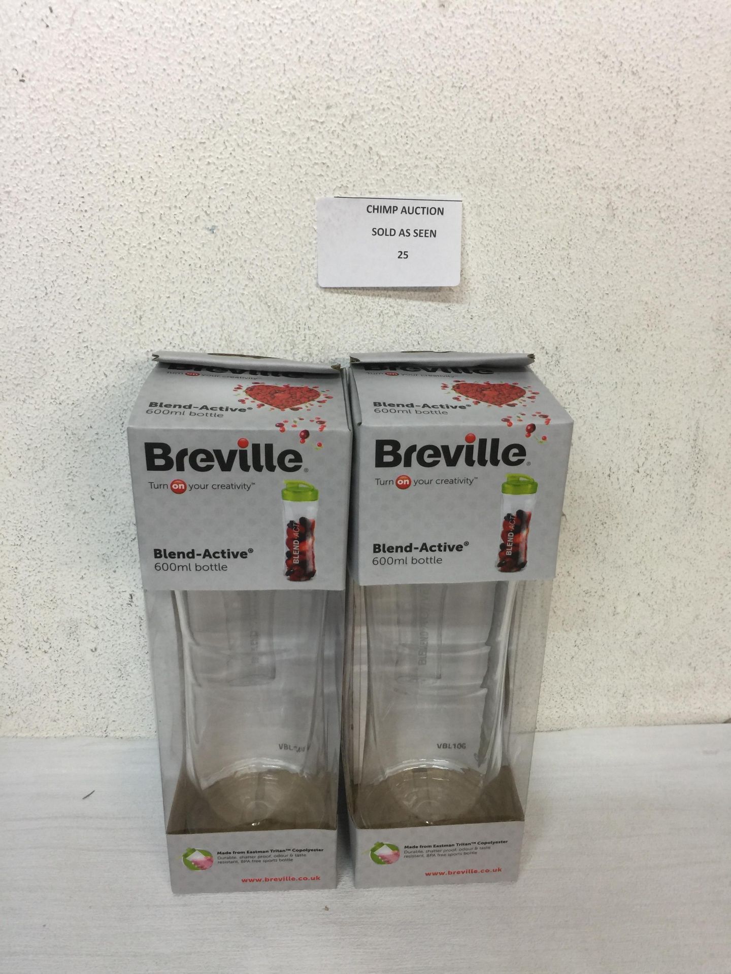 2X BRAND NEW BREVILLE BLEND-ACTIVE 600ML BOTTLES