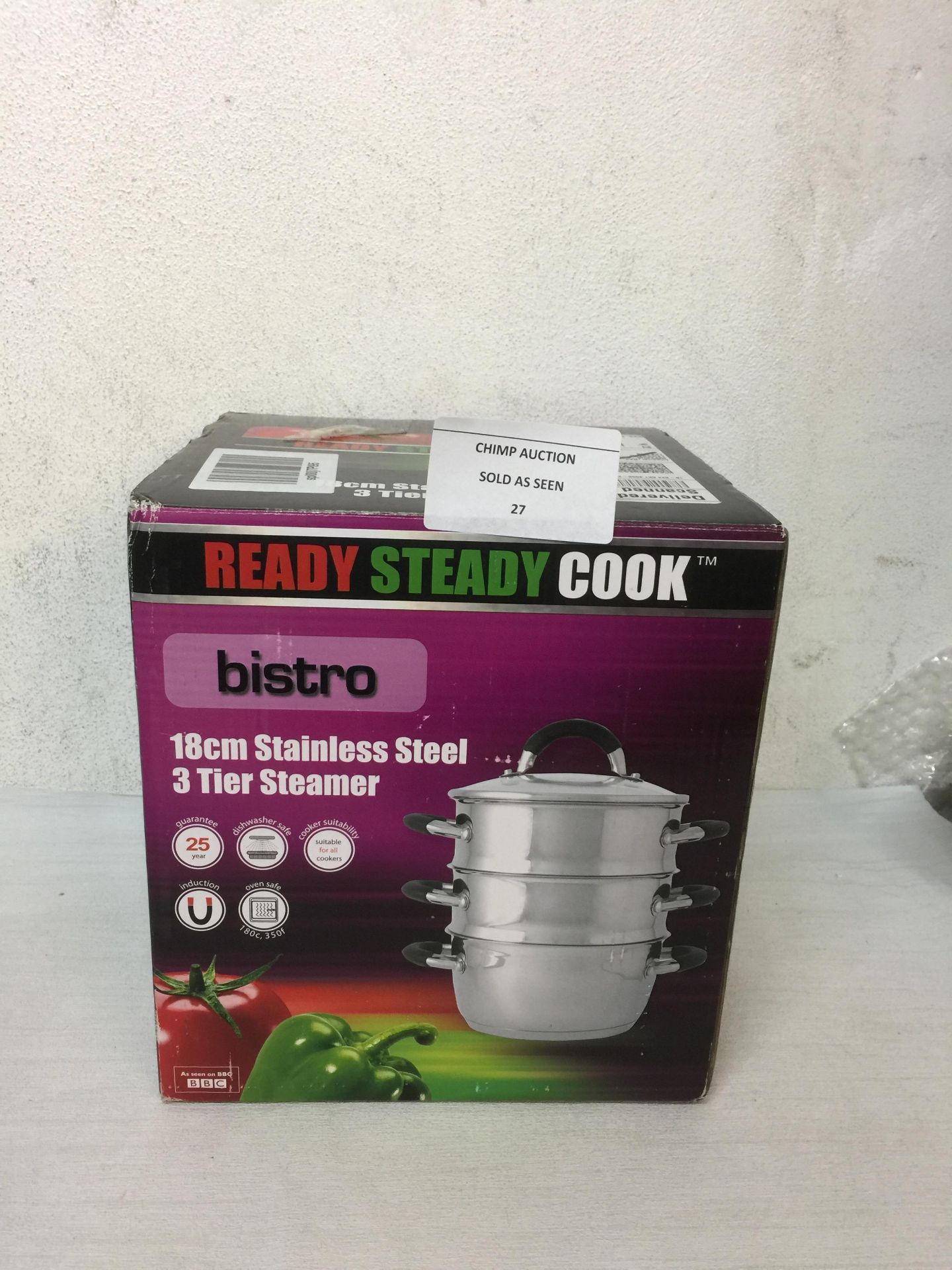 BRAND NEW COOK BISTRO 18CM STAINLESS STEEL 3 TIER STEAMER