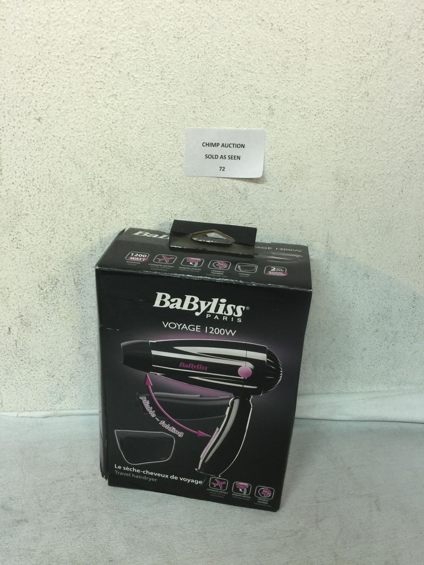 BABYLISS PARIS VOYAGE 1200W HAIR DRYER