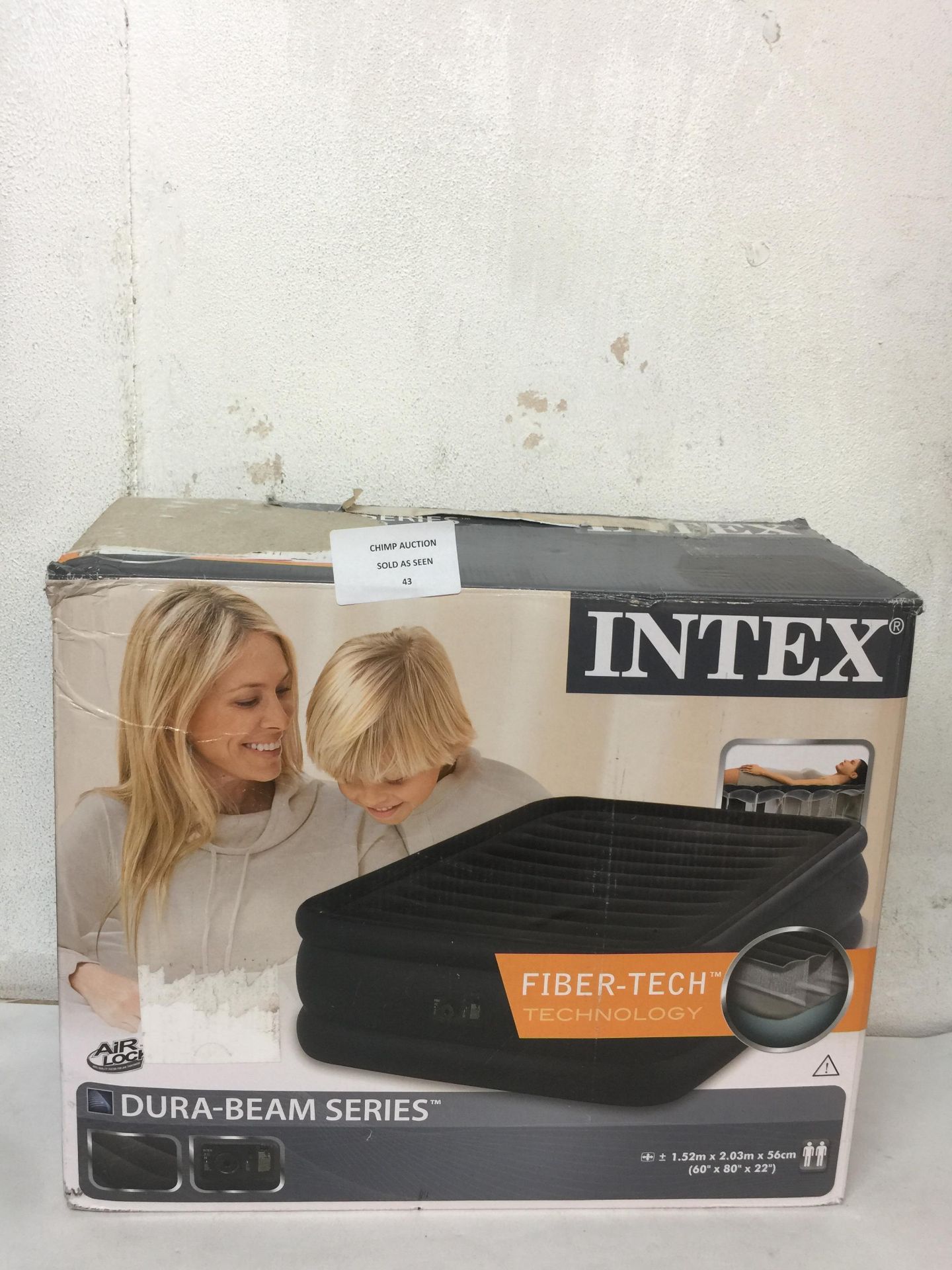 INTEX DURA-BEAM SERIES DOUBLE AIR BED WITH BUILT IN MOTOR