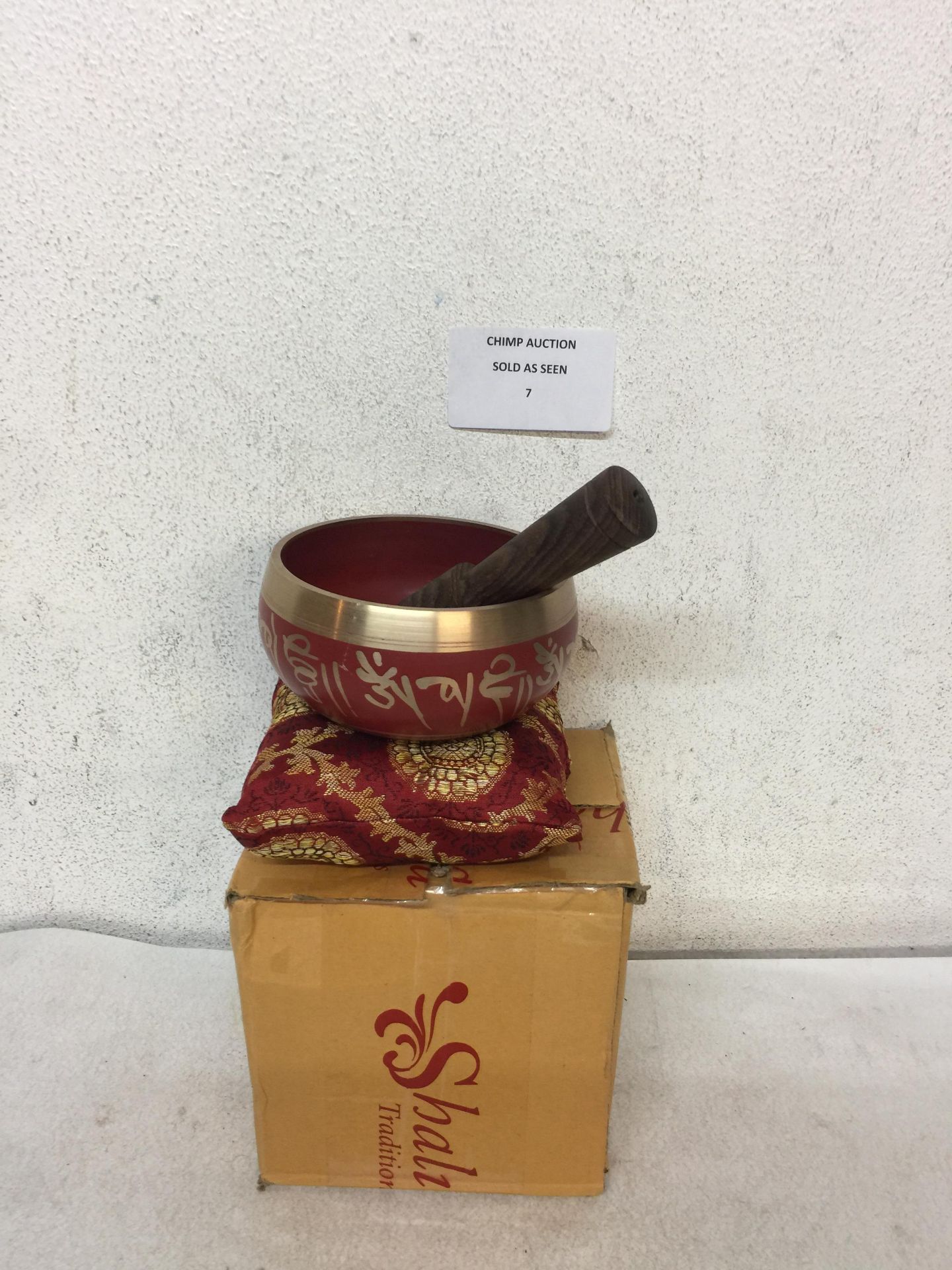 TIBETAN SINGING BOWL MEDITATION RED ART DÉCOR 4"