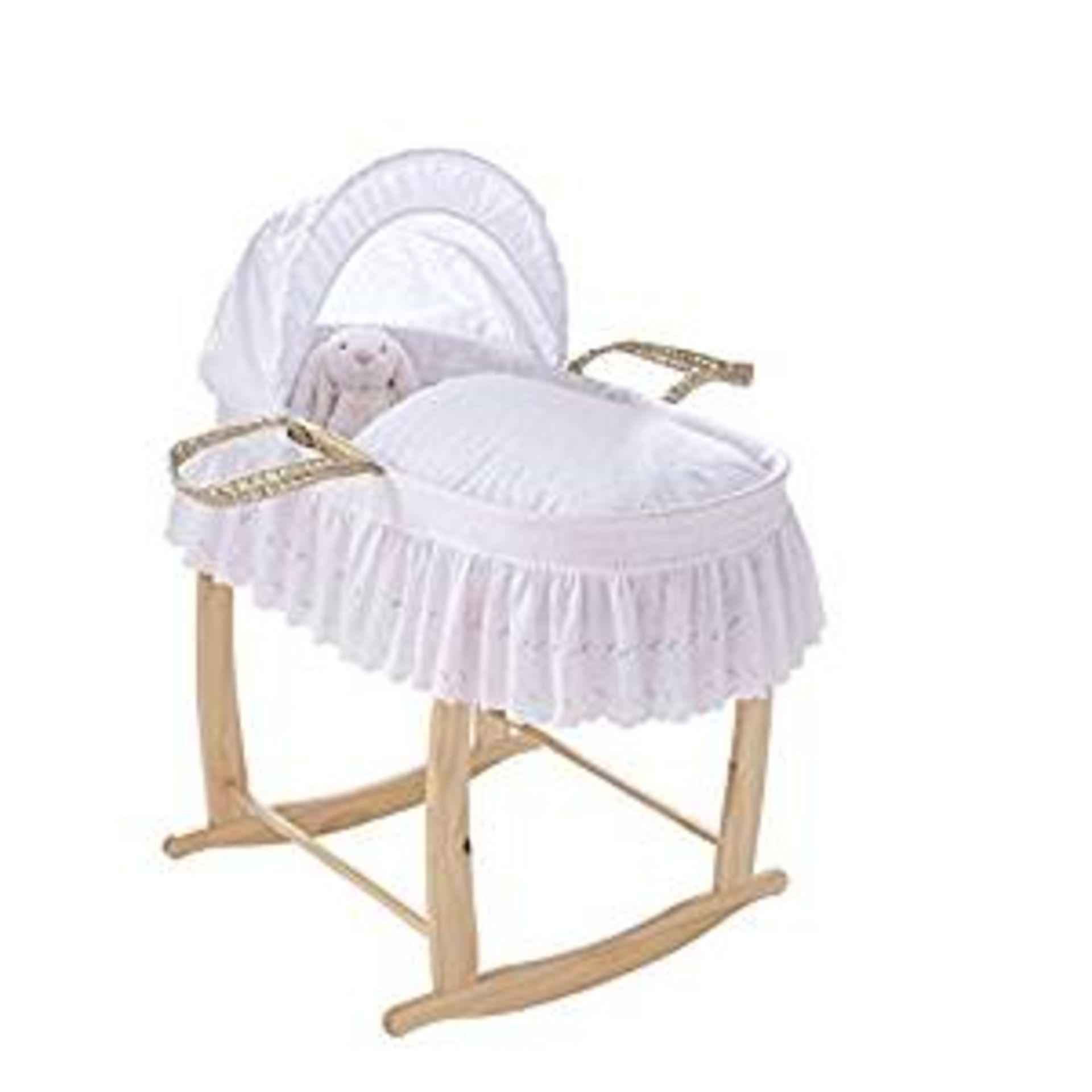 Clair de Lune Traditional Broderie Anglaise Palm Moses Basket