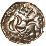 Vepo Triadic. c.AD15-40. Celtic gold stater. 19mm. 5.08g.