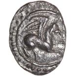 Tasciovanos Griffin. c.25BC-AD10. Celtic silver unit. 11-4mm. 1.23g.