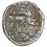 Verica Temple. c.AD10-40. Celtic silver minim. 8mm. 0.24g.