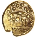 Norfolk Wolf. Right Type. c.55-40 BC. Celtic gold stater. 16-18mm. 6.19g.