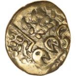 North East Coast. Right Type. Sills Mint A, type 2. c.60-50 BC. Celtic gold stater. 19-21mm. 6.05g.