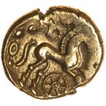 Middle Whaddon Chase. Big Wheel Type. c.55-45 BC. Celtic gold stater. 15-17mm. 5.51g.