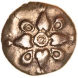 Addedomaros Floral. c.45-25 BC. Celtic gold quarter stater. 12mm. 1.27g.