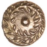 Tincomarus Spiral. c.25BC-AD10. Celtic gold quarter stater. 9mm. 1.19g.