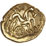 Selsey Two Faced. c.55-45 BC. Celtic gold stater. 17-20mm. 6.04g.