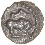 Epaticcus Bull and Eagle. c.AD20-40. Celtic silver minim. 8mm. 0.28g.