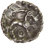 Whaddon Goat. c.55-45 BC. Celtic silver unit. 14mm. 0.96g.
