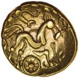 Selsey Uniface. c.53-45 BC. Celtic gold stater. 18mm. 5.91g.