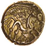 Tincomarus Alfriston. c.25BC-AD10. Celtic gold stater. 16mm. 5.46g.