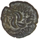 Aunt Cost Blundered Legend. c.AD15-40. Bronze core of gold plated Celtic stater. 19mm. 3.48g