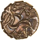 South Ferriby. Straight Arms Type. c.45-10 BC. Celtic gold stater. 18mm. 5.53g.